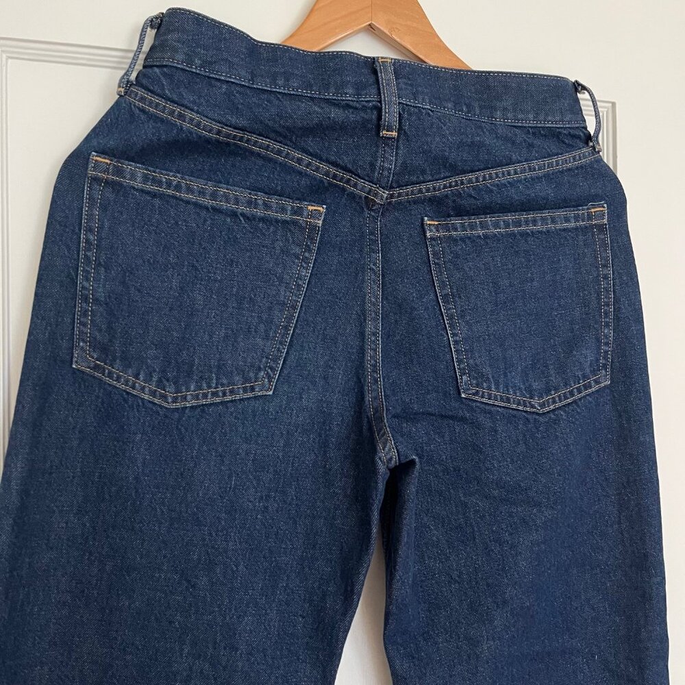 GAP Dark Wash Barrel Ankle Jeans - Deep Indigo Blue - Picture 7 of 8